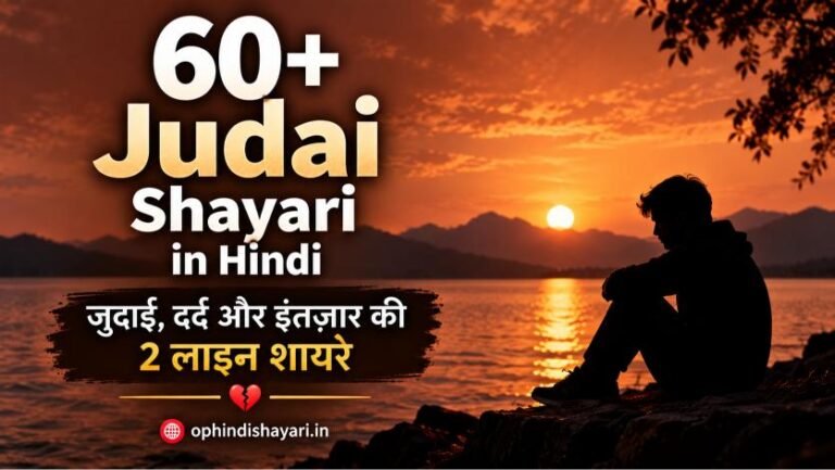 Judai Shayari in Hindi | जुदाई, दर्द और इंतज़ार की 2 लाइन शायर