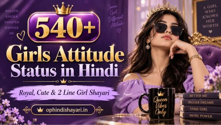 Girls Attitude Status in Hindi | Royal, Cute & 2 Line Girl Shayari